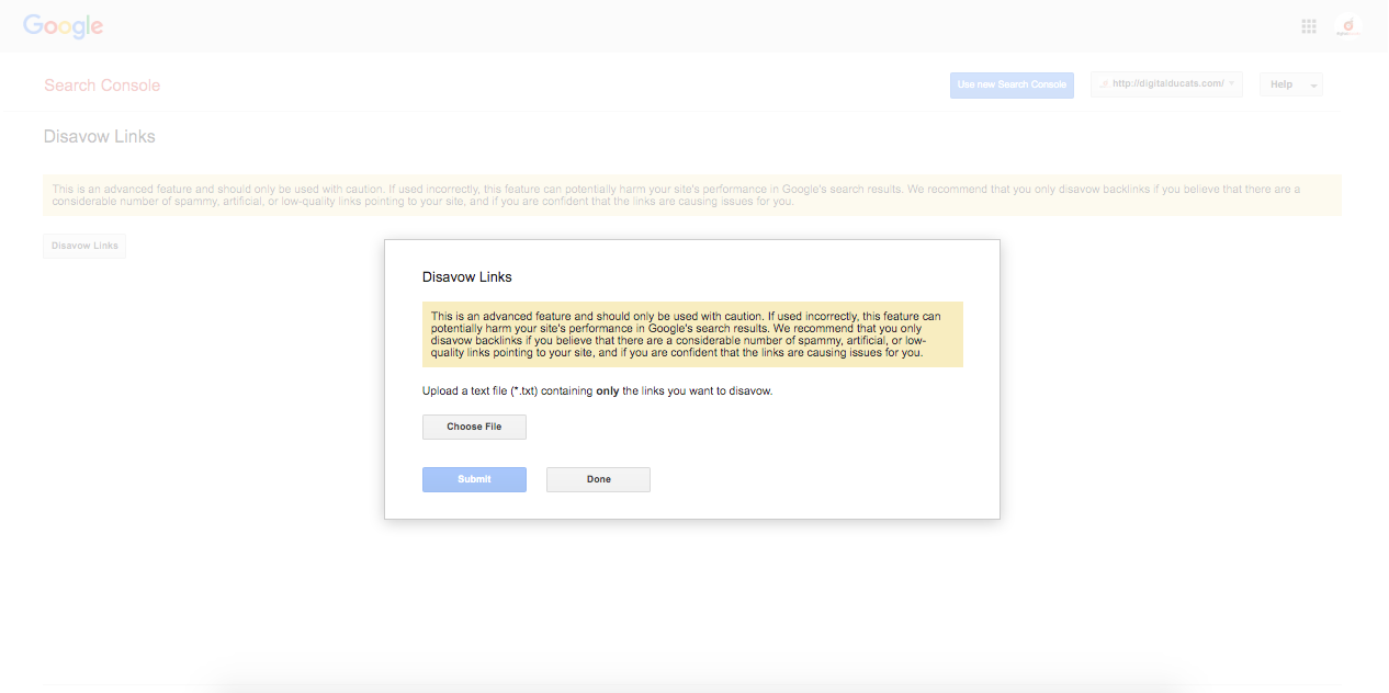Disavow tool is used to exclude links from being counted towards your backlink profile