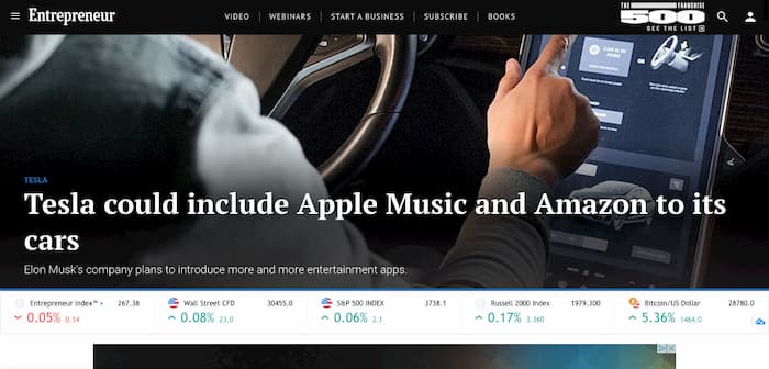 Entrepreneur homepage