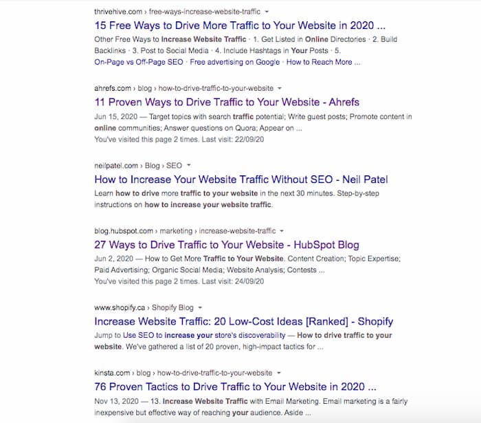 More evidence of list-styled content found in an SEO competitor analysis