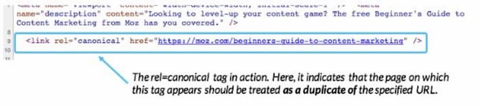 Example of the rel=cononical tag in action
