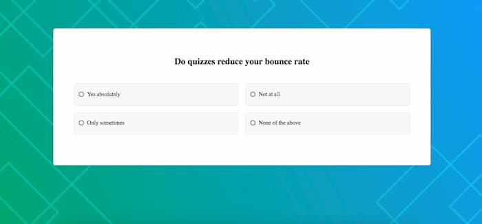 Sample of a pop quiz format to add to your blog content and reduce your bounce rate
