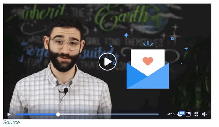 Strategize your email marketing with a video in your email (as this image is of a funny faced dude in a video)