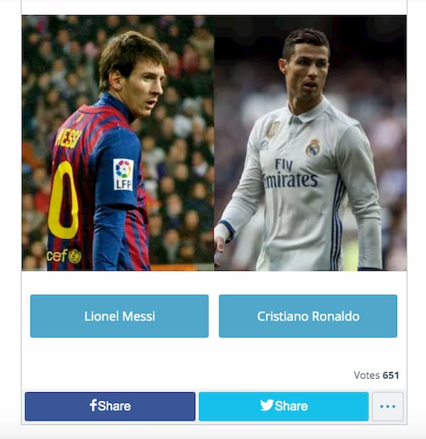 An example of a poll that can be inserted into your content for users to interact with